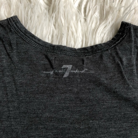 7 for all Mankind Kids Cotton Blend V-Neck T-Shirt - Picture 4 of 8